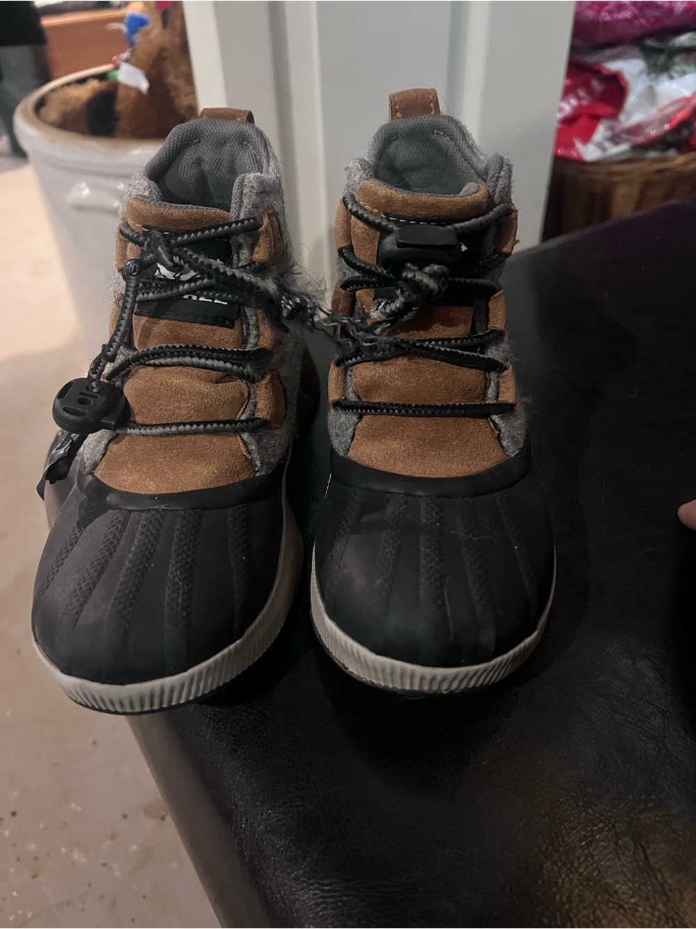 Sorel Brown and Black Kids Waterproof Winter Boots
